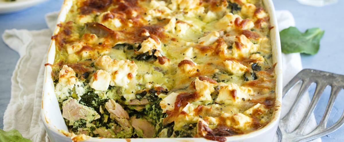 Spinatauflauf mit Thunfisch