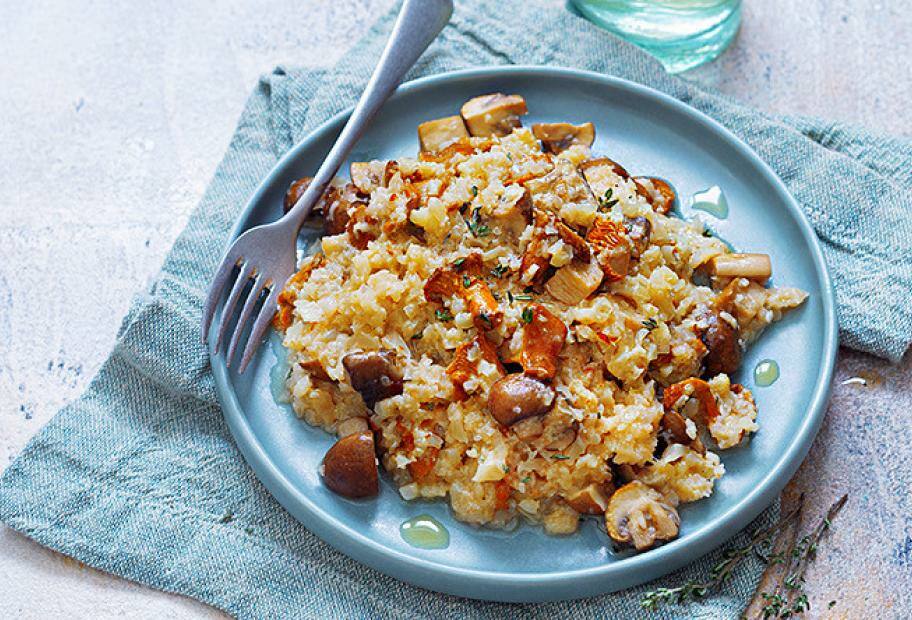 Blumenkohl-Risotto mit Pilzen