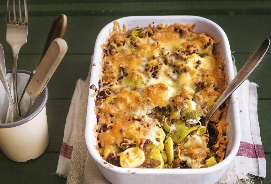 Hackfleisch-Porree-Gratin