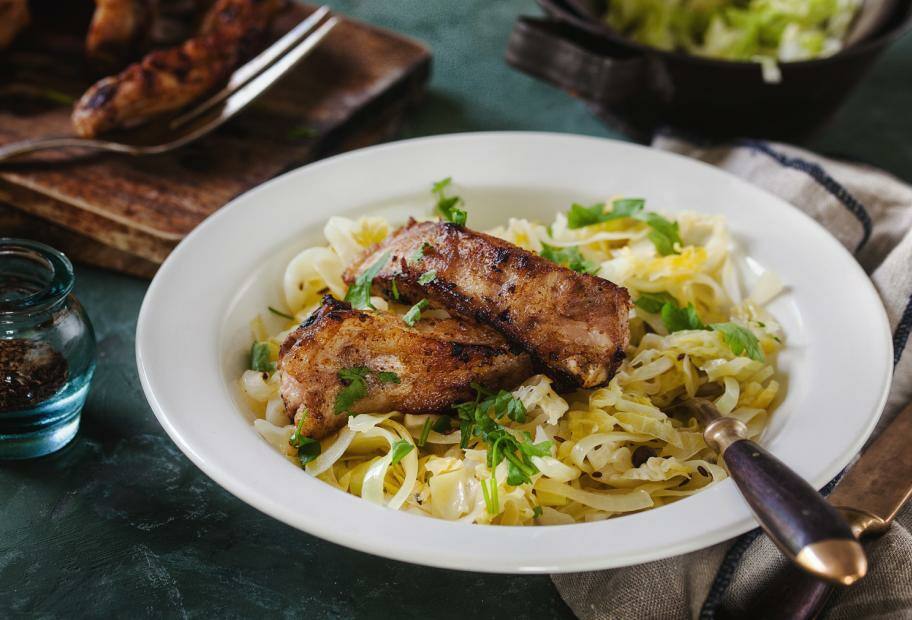 Spareribs mit Kohlgemüse
