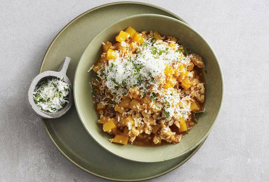 Kürbis-Blumenkohl-Risotto