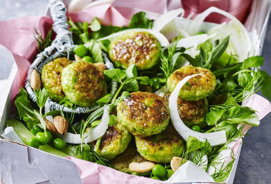 Erbsen-Garnelen-Frikadellen