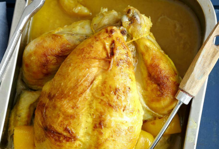 Brathähnchen mit Zitrone und Kurkuma