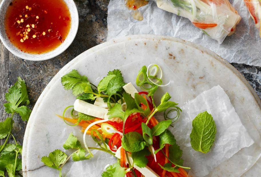 Sommerrollen mit Tofu und Gemüse