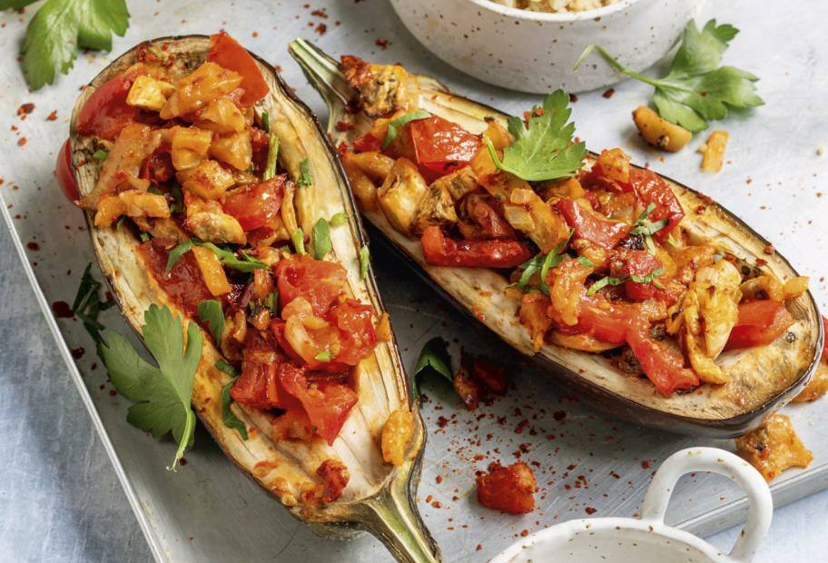 Gefüllte Auberginen mit Couscous