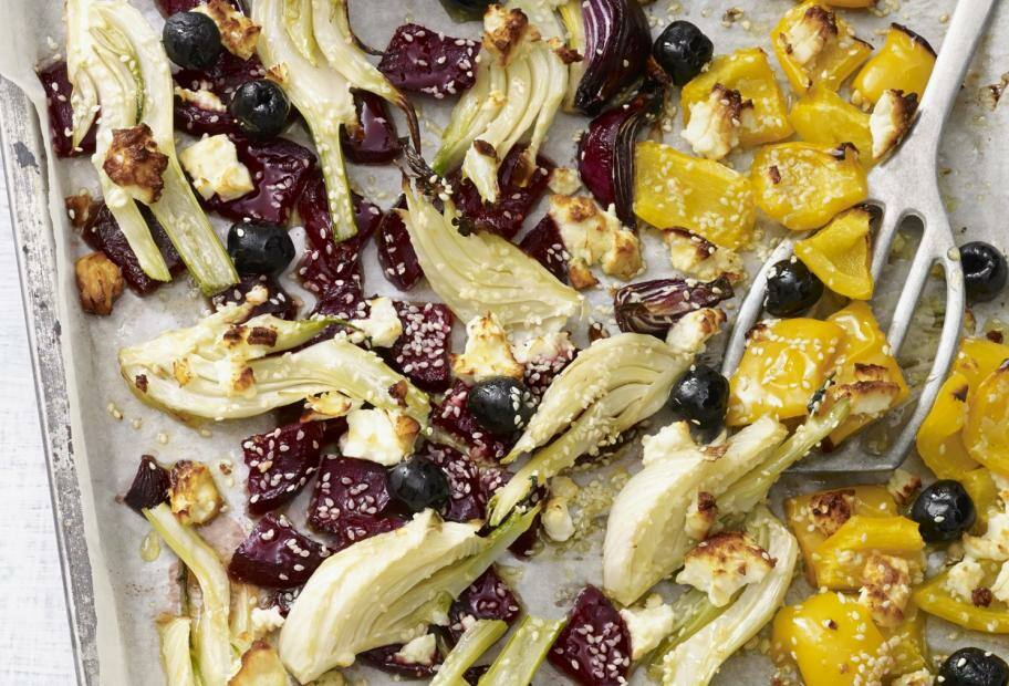 Ofengemüse mit Oliven und Feta