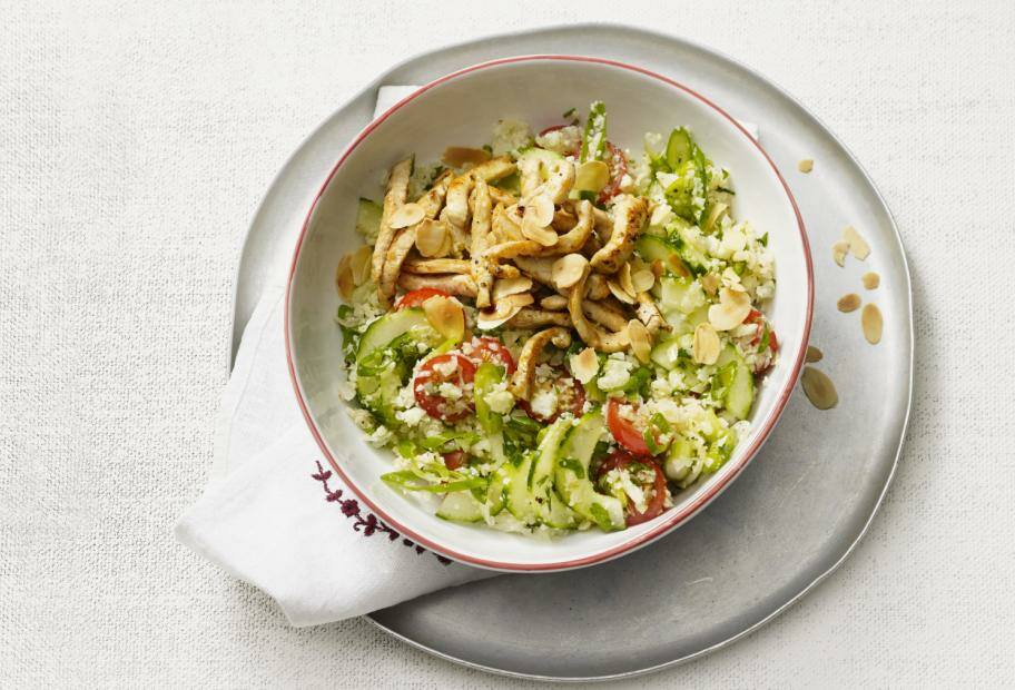 Taboulé aus Blumenkohl mit Hähnchen