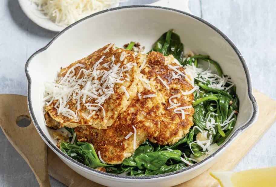 Ricotta-Puffer mit Spinat