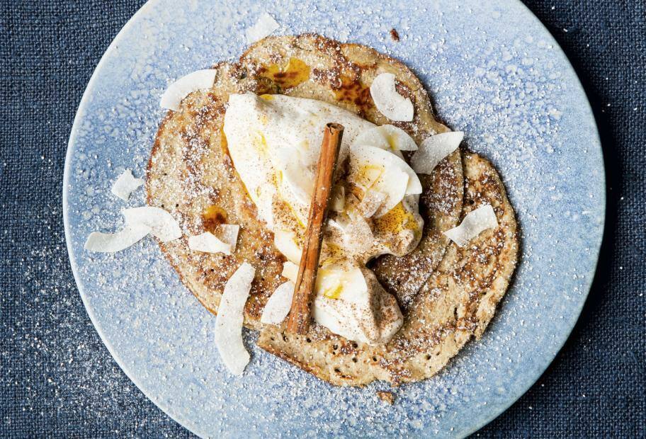 Mandel-Pfannkuchen mit Kokos-Quark