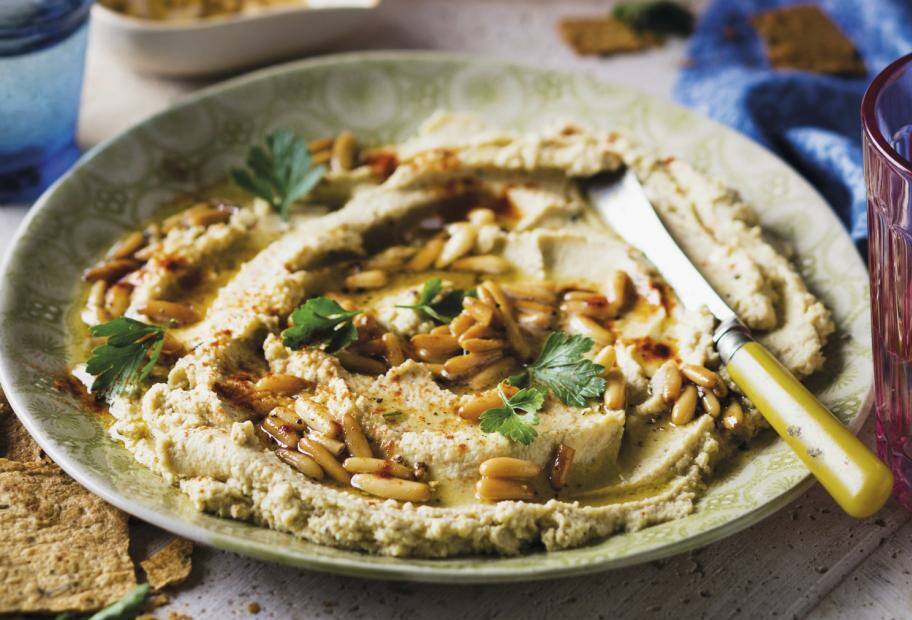 Baba Ghanoush mit Kichererbsen