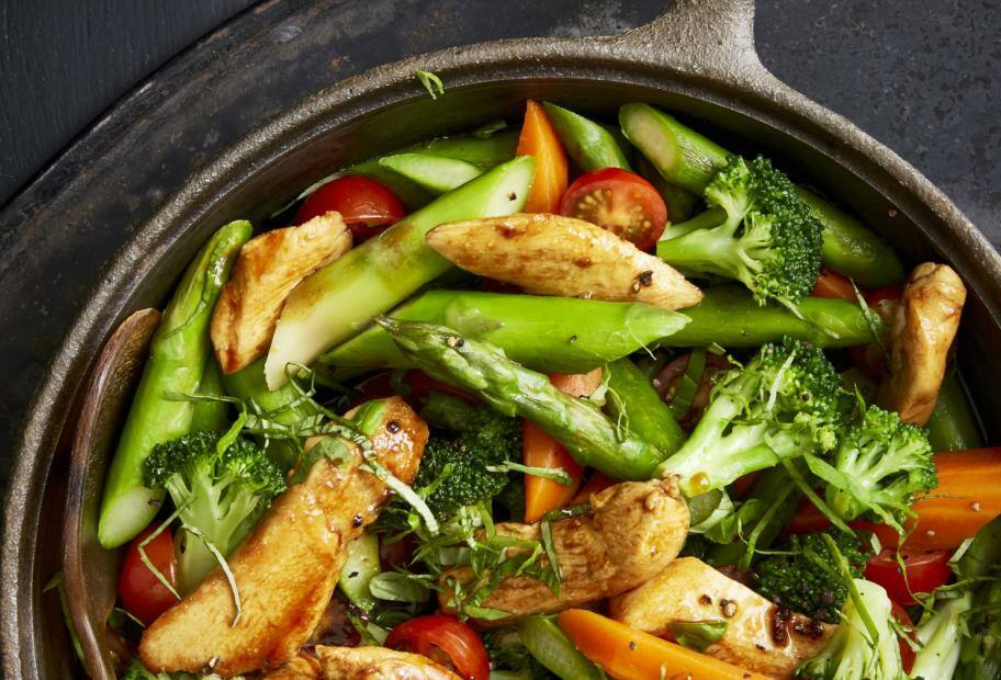 Pfannengemüse mit Balsamico-Hähnchen