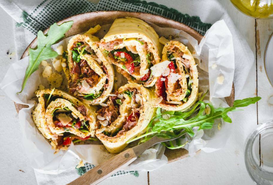 Die köstlichste Pizzarolle mit extra viel Eiweiß