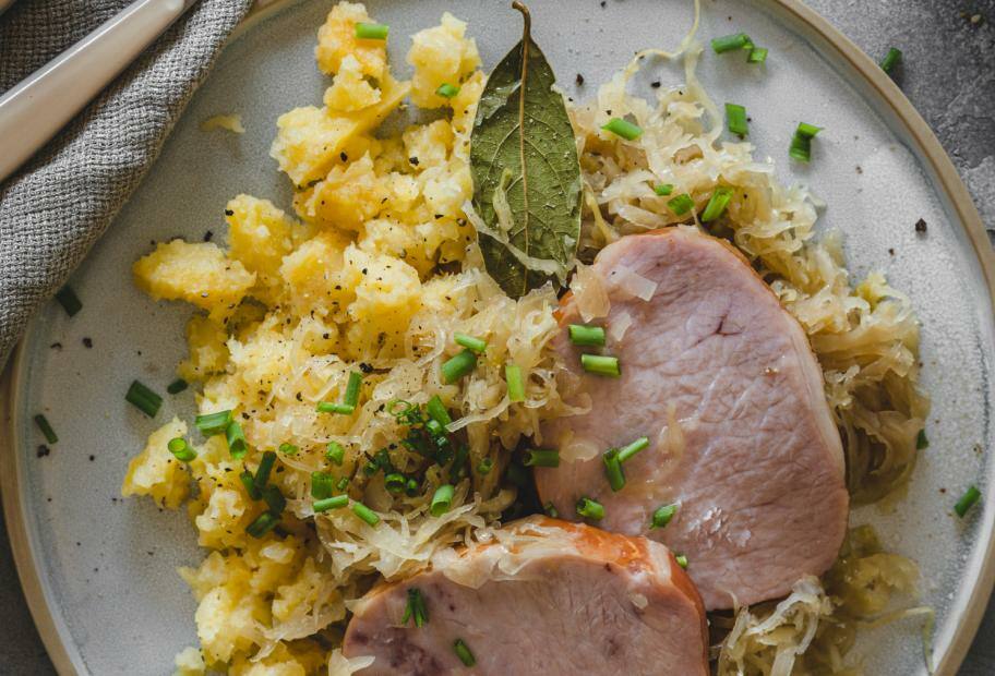 Sauerkraut mit Kasseler und Stampf