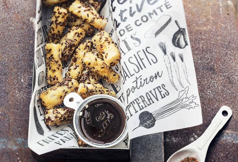 Schwarzwurzel-Pommes mit Sesam-Panade