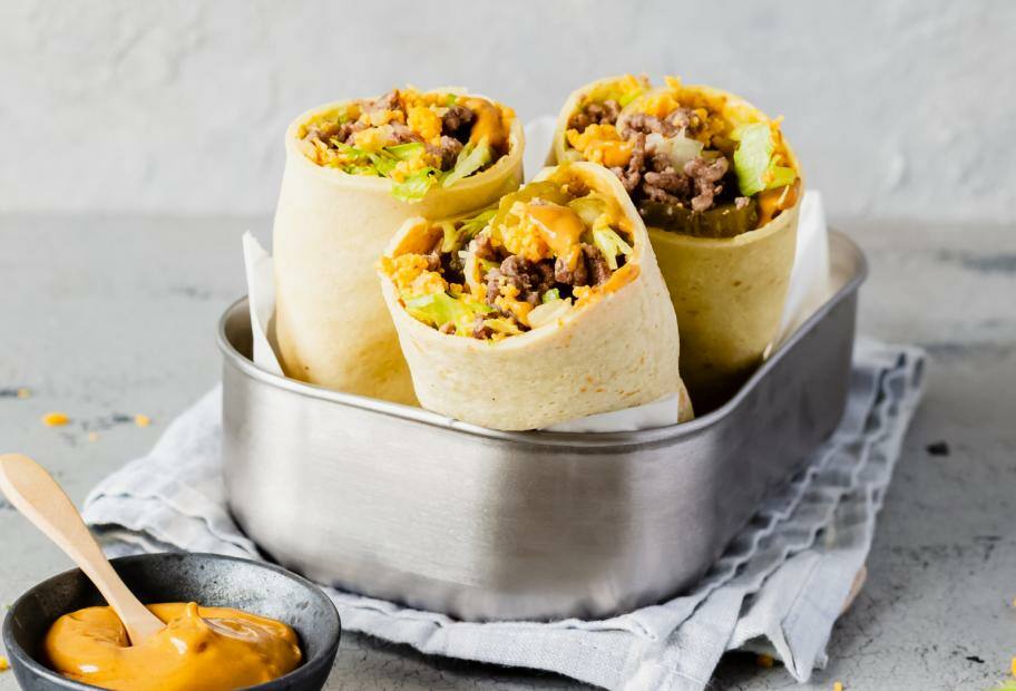 Die besten Cheeseburgerwraps mit extra Eiweiß