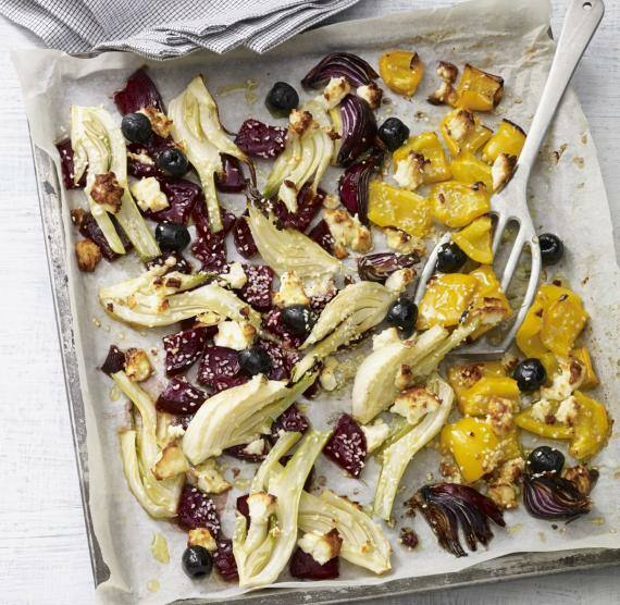 Gemüse auf einem Backblech