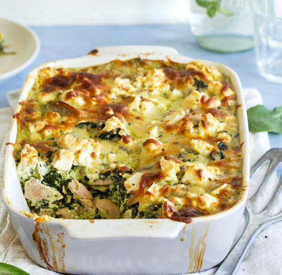 Spinatauflauf mit Thunfisch