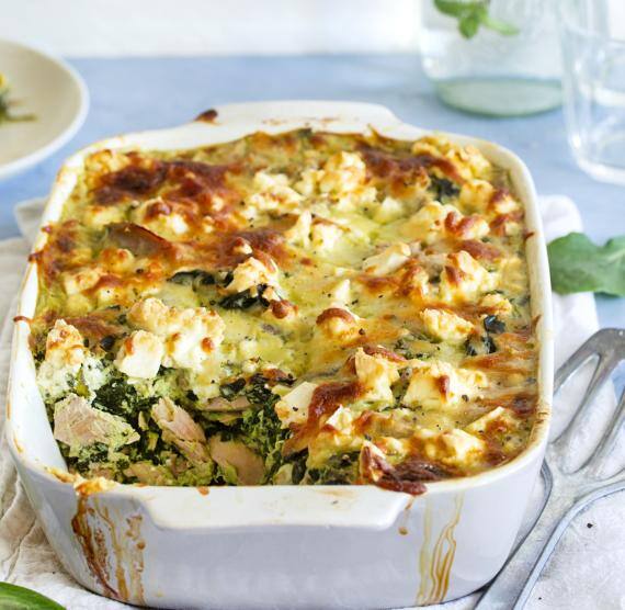 Spinatauflauf mit Thunfisch