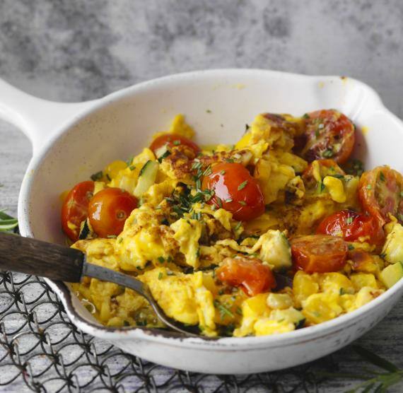 Rührei mit Champignons und Tomaten | Lowcarb.de